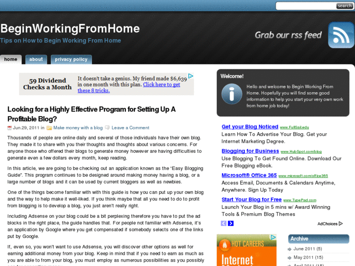www.beginworkingfromhome.info