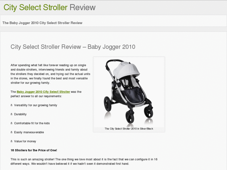 www.cityselectstroller.net