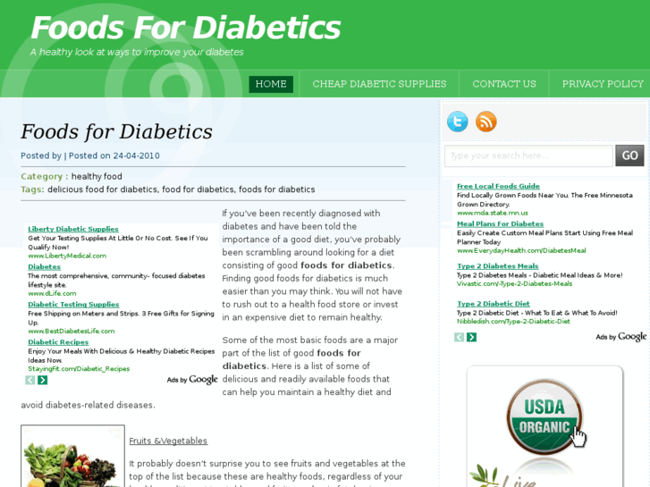 www.foodsfordiabetics.org