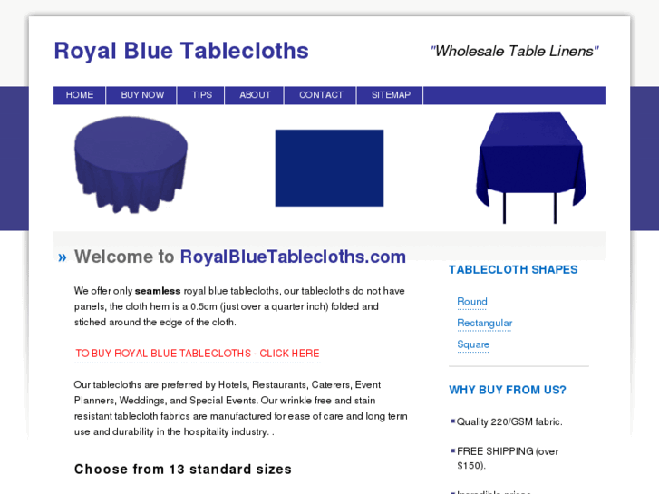 www.royalbluetablecloths.com