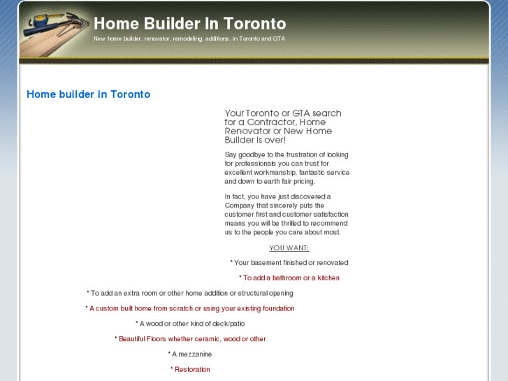 www.homebuilderintoronto.com