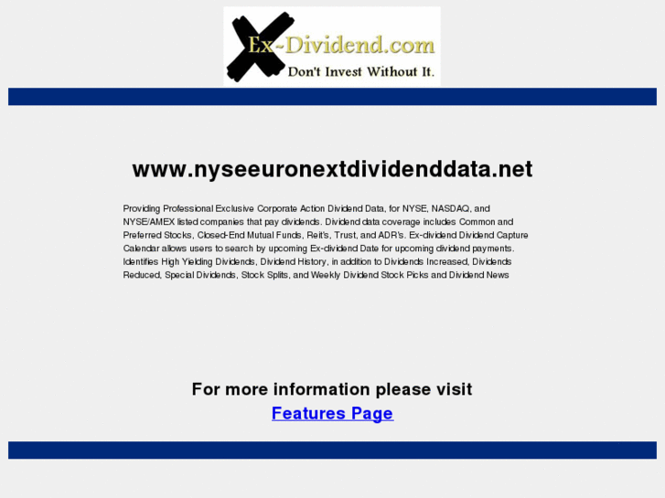 www.nyseeuronextdividenddata.net