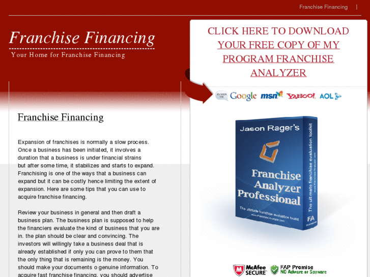 www.myfranchisefinancing.com