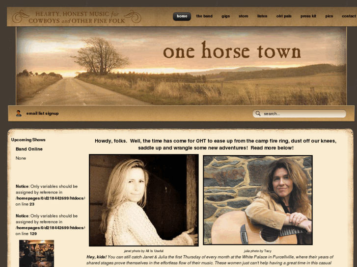 www.onehorsetownband.com