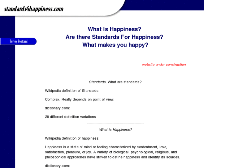 www.standardsforhappiness.com