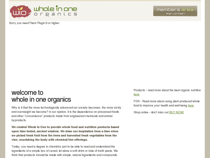 www.wholeinoneorganics.com