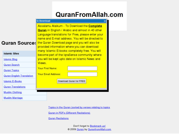 www.quranfromallah.com