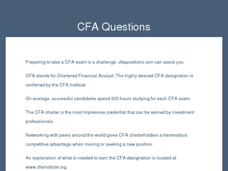 www.cfaquestions.com