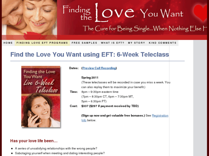 www.findingtheloveyouwant-teleclass.com