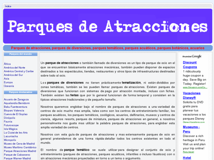 www.parquesdeatracciones.net