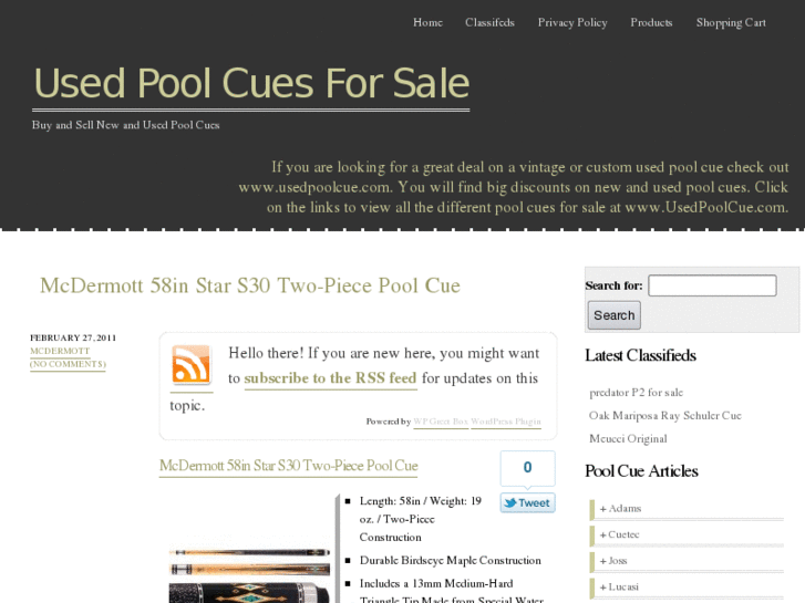 www.usedpoolcue.com