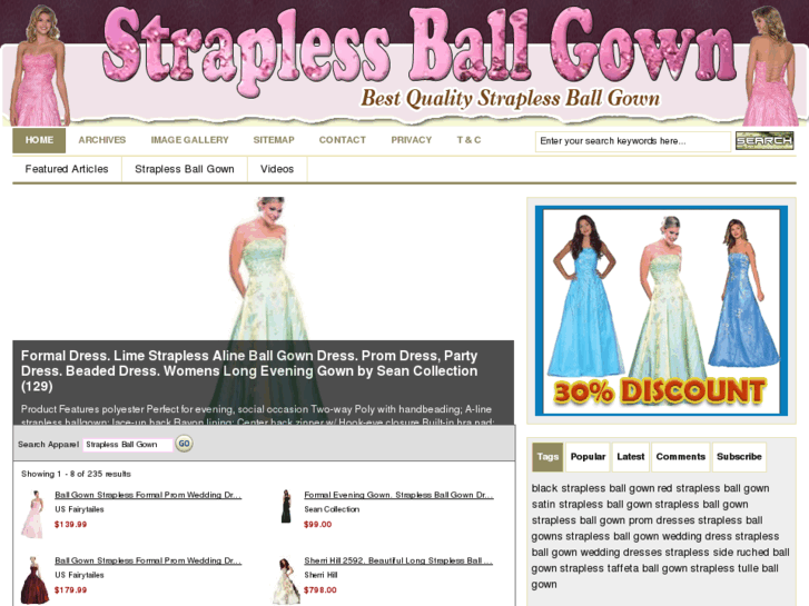 www.straplessballgown.com