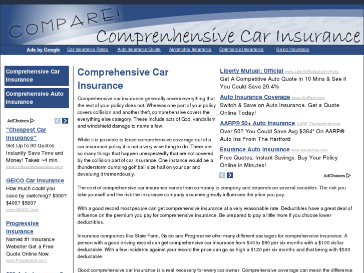 www.comparecomprehensivecarinsurance.net