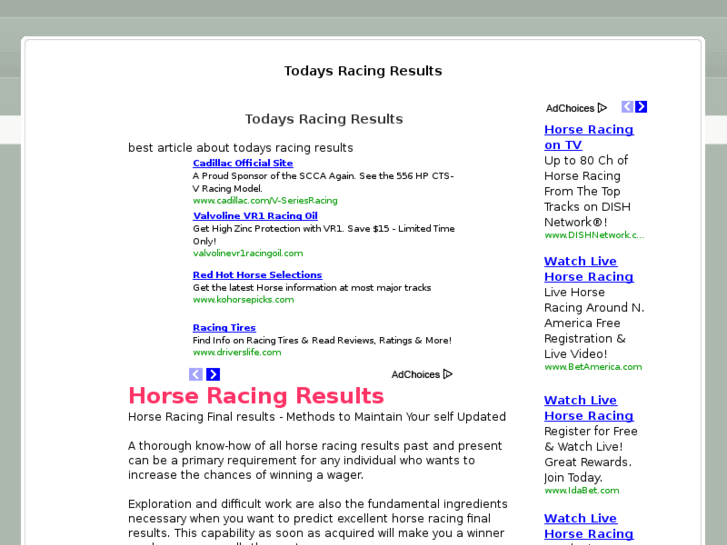 www.todaysracingresults.com