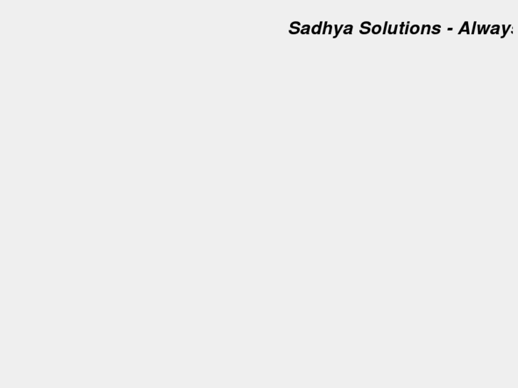 www.sadhyasolutions.com