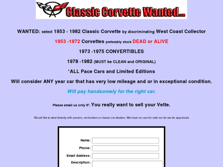 www.classiccorvettewanted.com