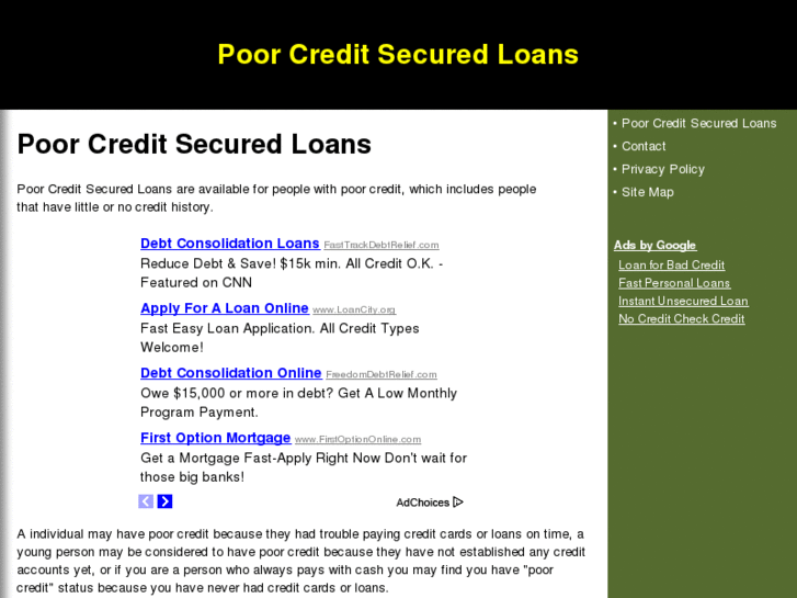 www.poorcreditsecuredloans.net