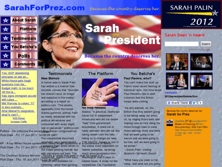 www.sarahforprez.com