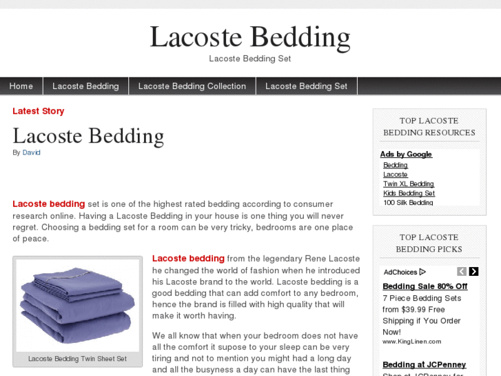 www.lacostebedding.com