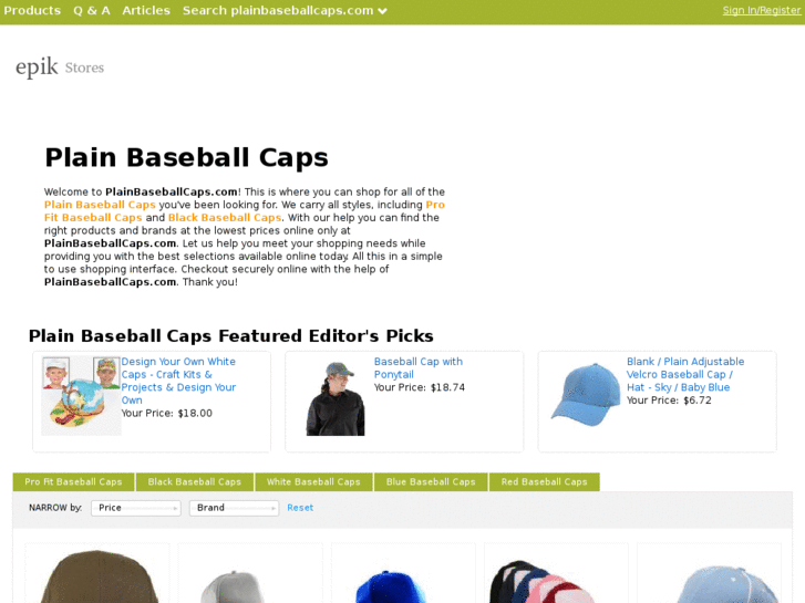 www.plainbaseballcaps.com