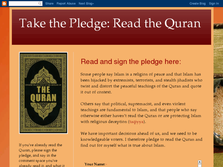 www.takethepledgereadthequran.com