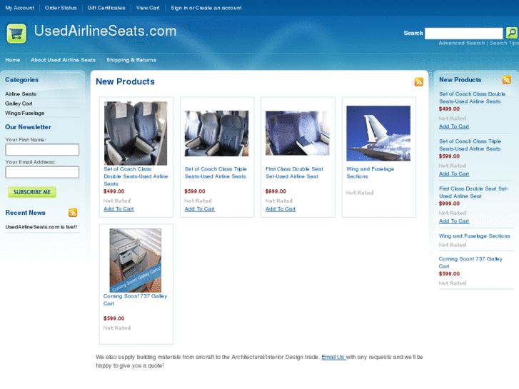 www.usedairlineseats.com