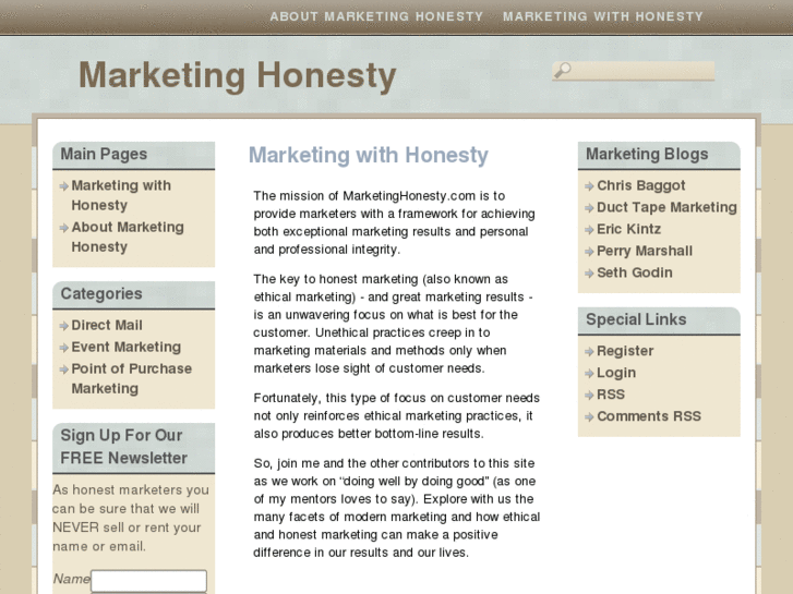 www.marketinghonesty.com