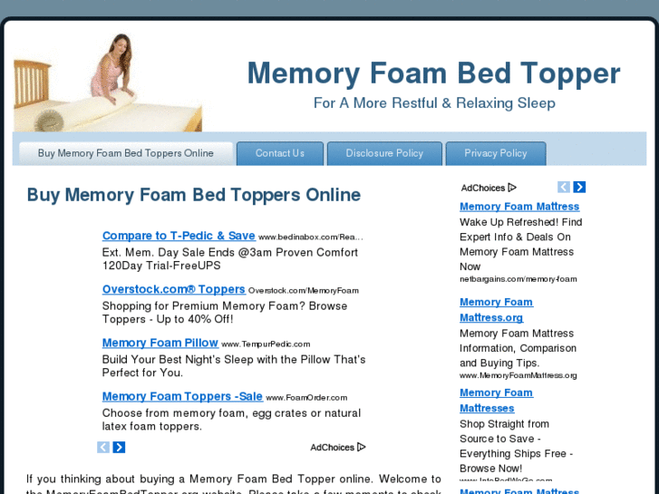 www.memoryfoambedtopper.org