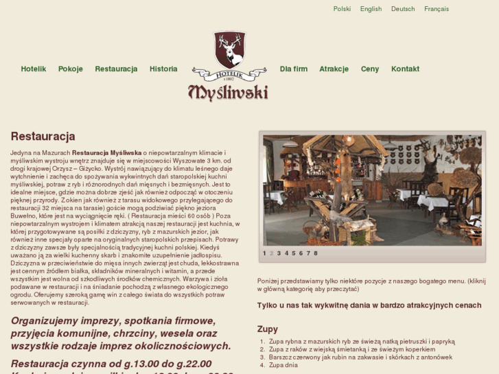 www.restauracjamysliwska.com.pl
