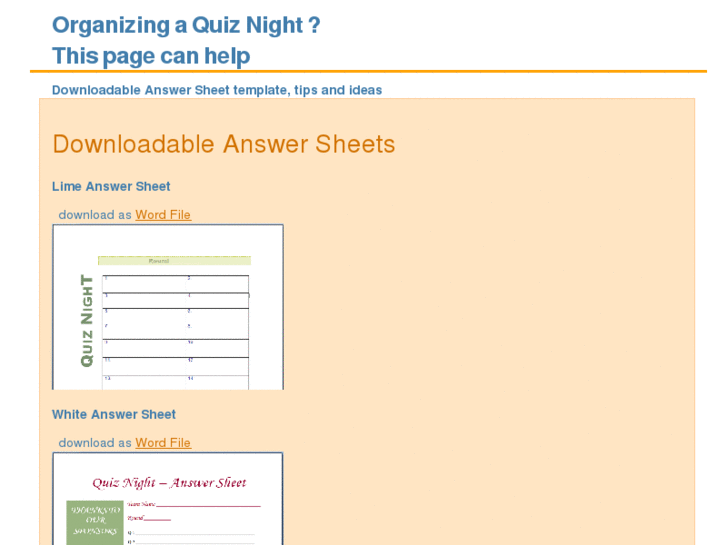 www.quiznightanswersheets.com