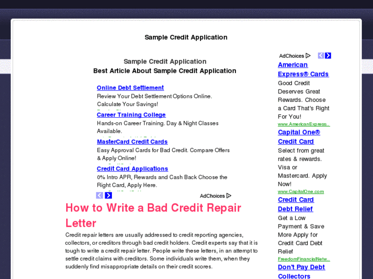 www.samplecreditapplication.net