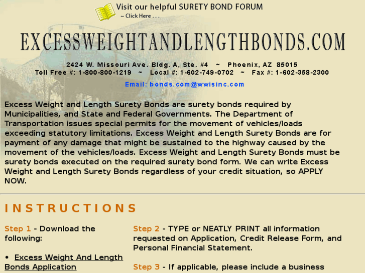 www.excessweightandlengthbonds.com