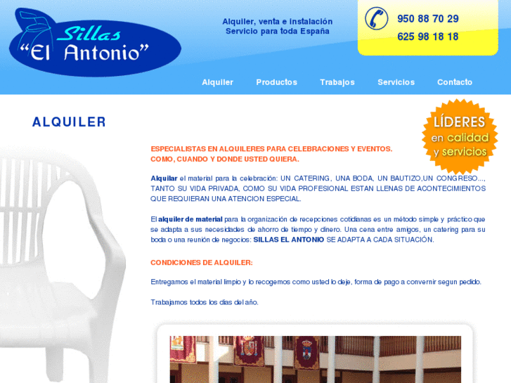 www.alquilersillasymesas.es