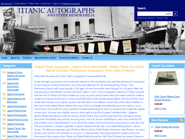 www.titanicautographs.com