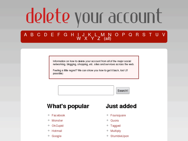 www.deleteyouraccount.com