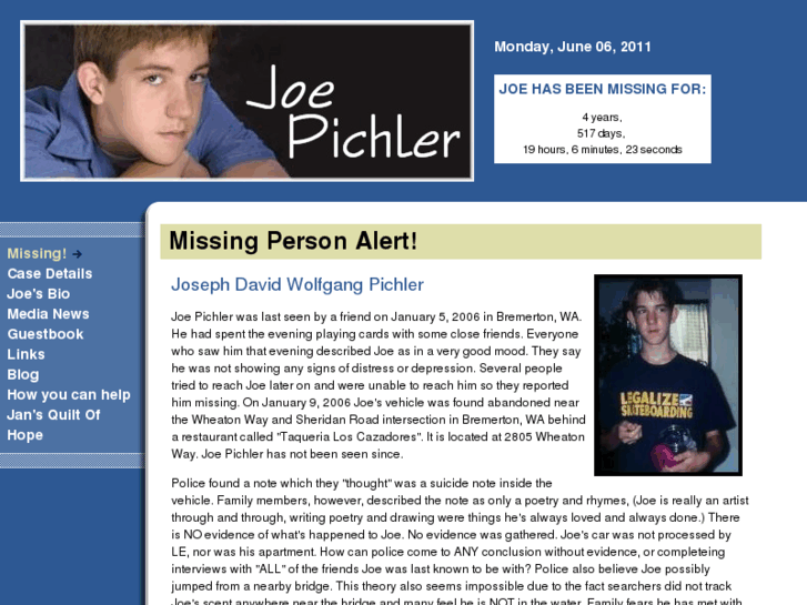 www.joepichlermissing.com