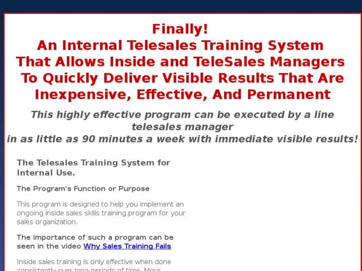 www.telesalestrainingsystem.com