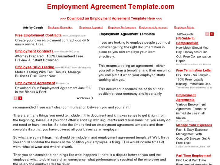 www.employmentagreementtemplate.com