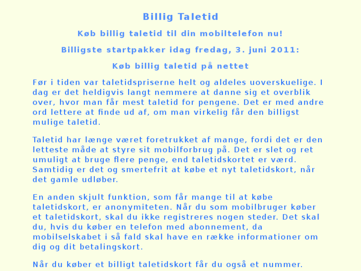 www.billigtaletid.com