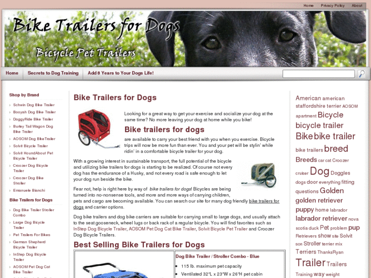 www.biketrailersfordogs.com