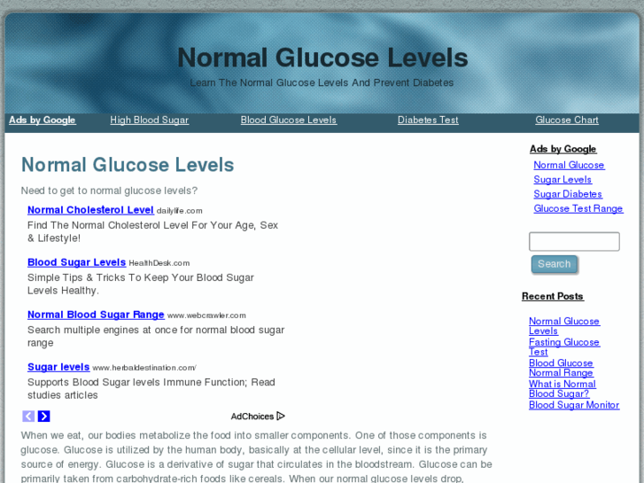 www.normalglucoselevels.org