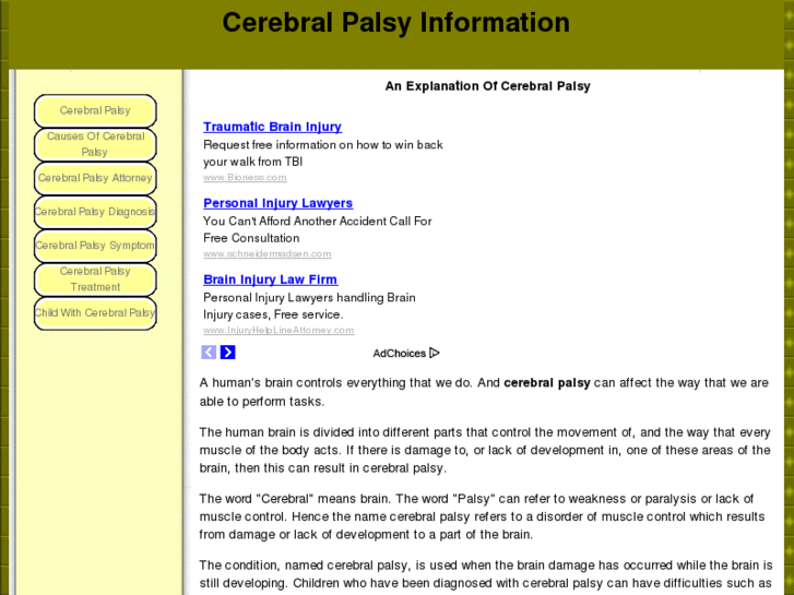 www.cerebralpalsyinformation.org