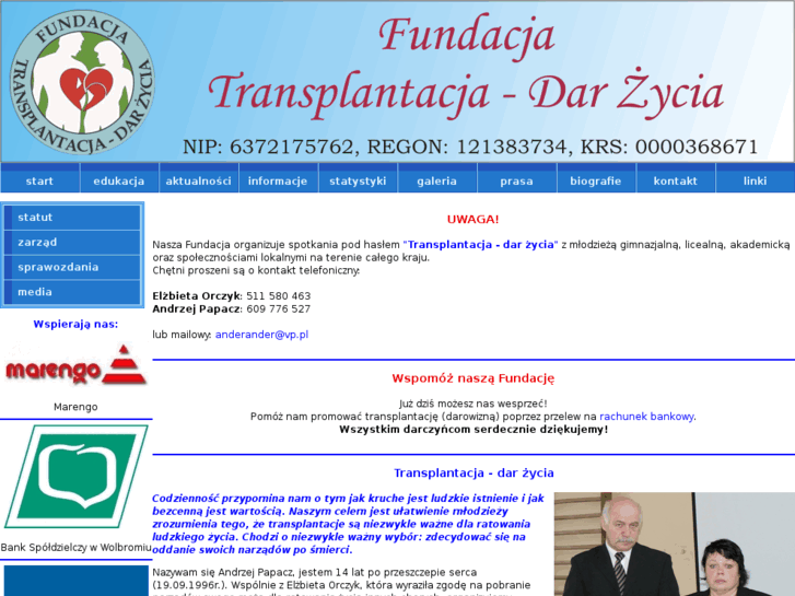 www.transplantacjadarzycia.pl