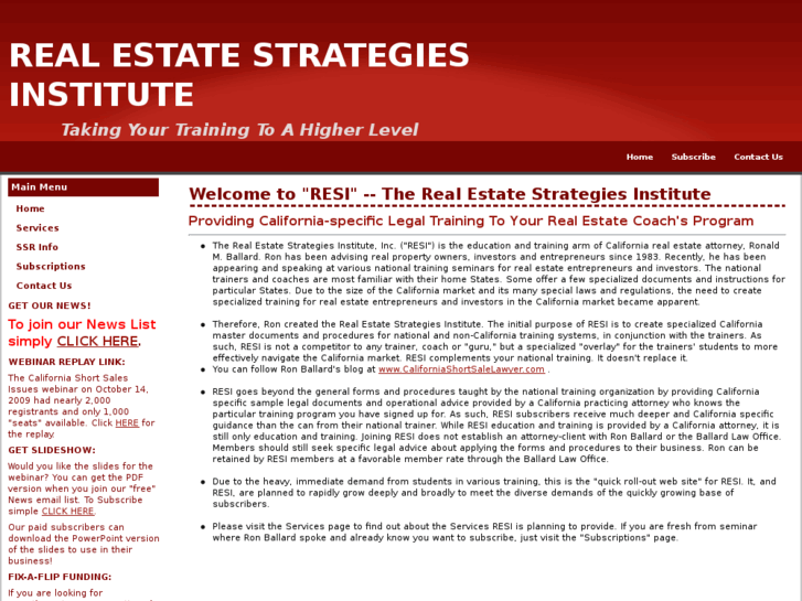 www.realestatestrategiesinstitute.org