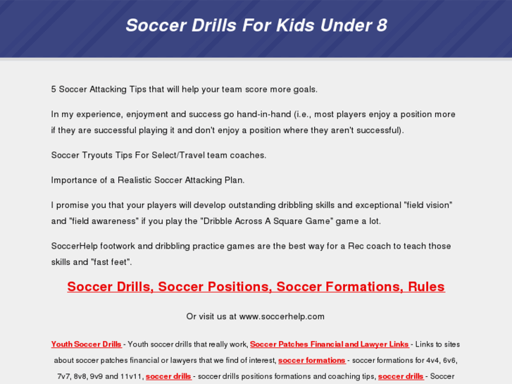 www.soccerdrillsforkidsunder8.com