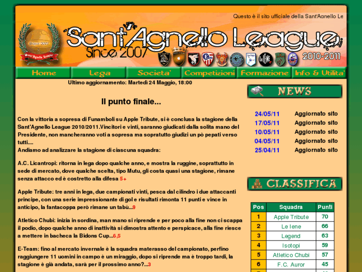 www.santagnelloleague.it