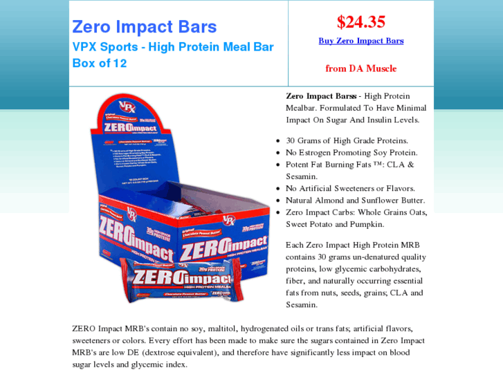 www.zeroimpactbars.com