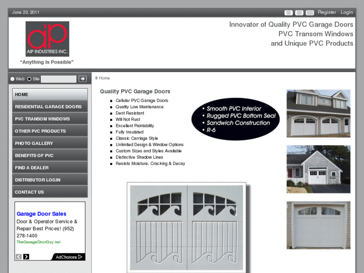 www.pvcgaragedoors.com