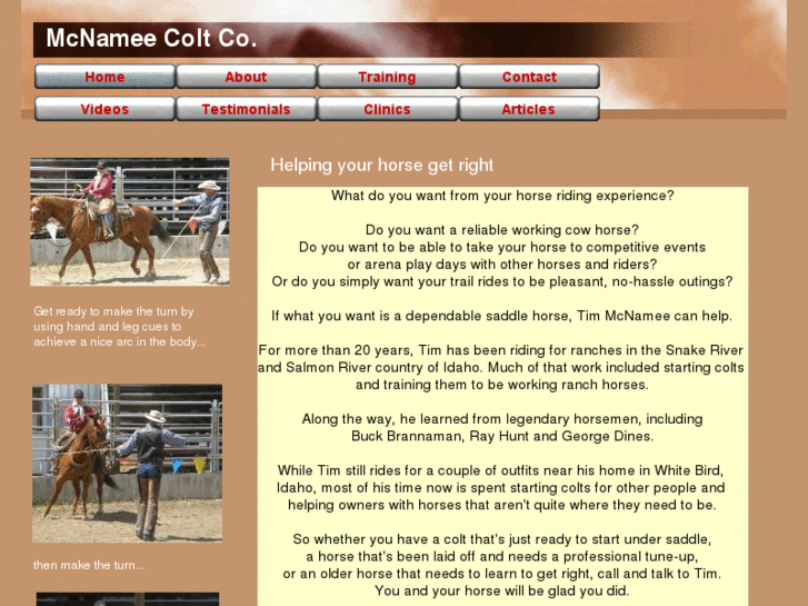 www.mcnameehorsetraining.com