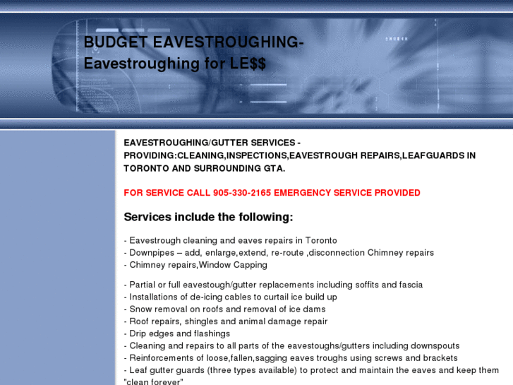 www.budgeteavestroughingtoronto.com